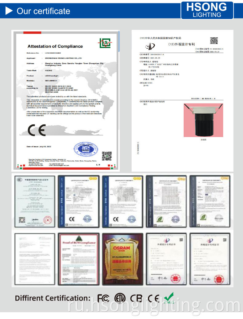 Hsong Certificates